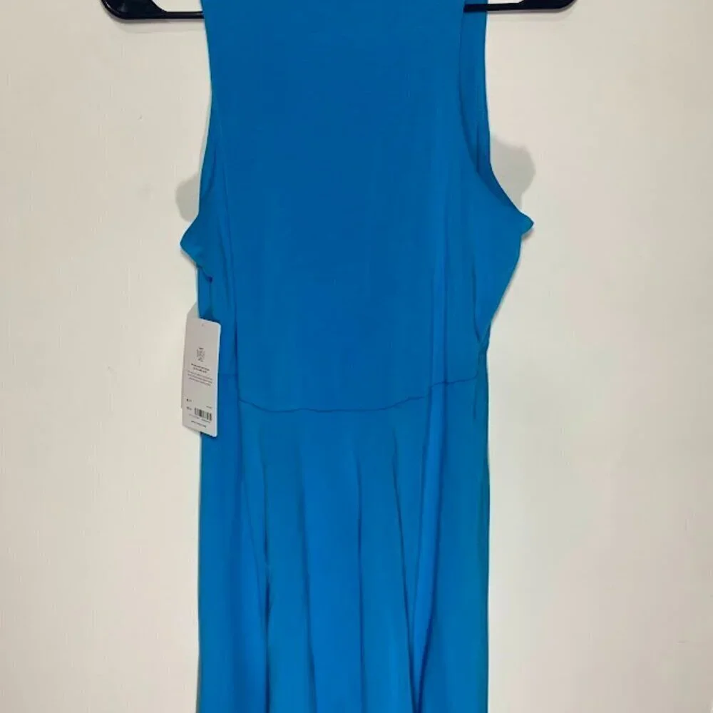 Athleta Santorini Thera Aqua Blue Sleeveless Dress